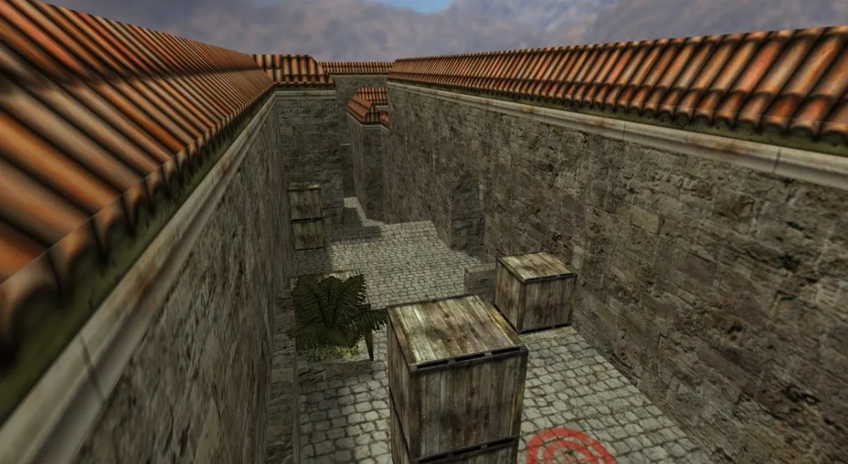 Скриншот  Карта de_evening для CS 1.6: баланс сторон, точки, .nav для ботов, оптимизация wpoly/epoly