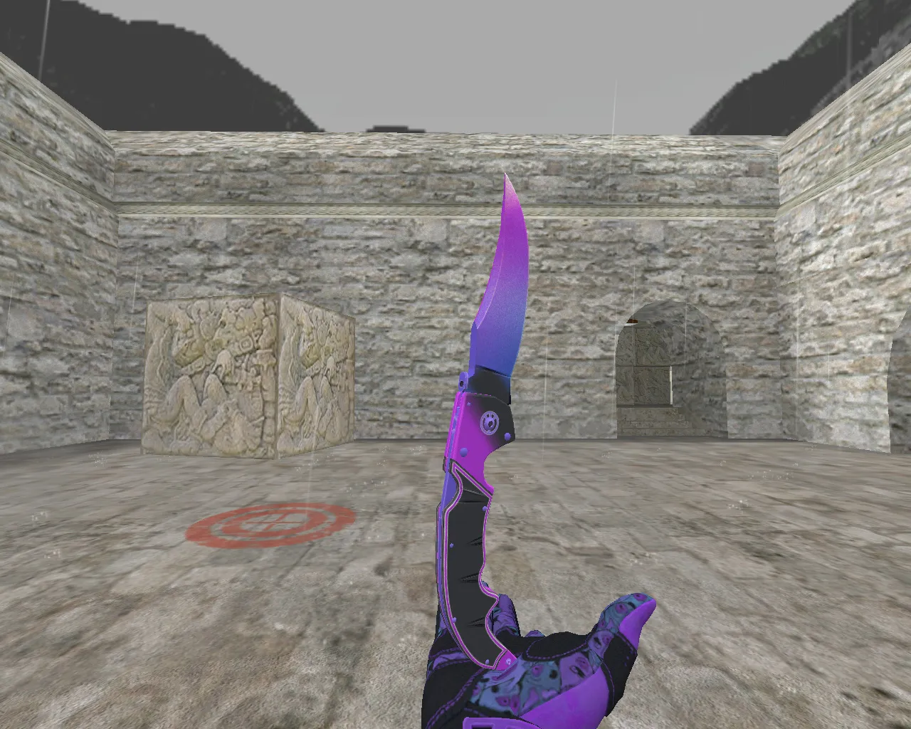 Скриншот Нож Фальшион «Комета» + «Спортивные перчатки | Ящик Пандоры» v_ p_ w_ модели для CS 1.6