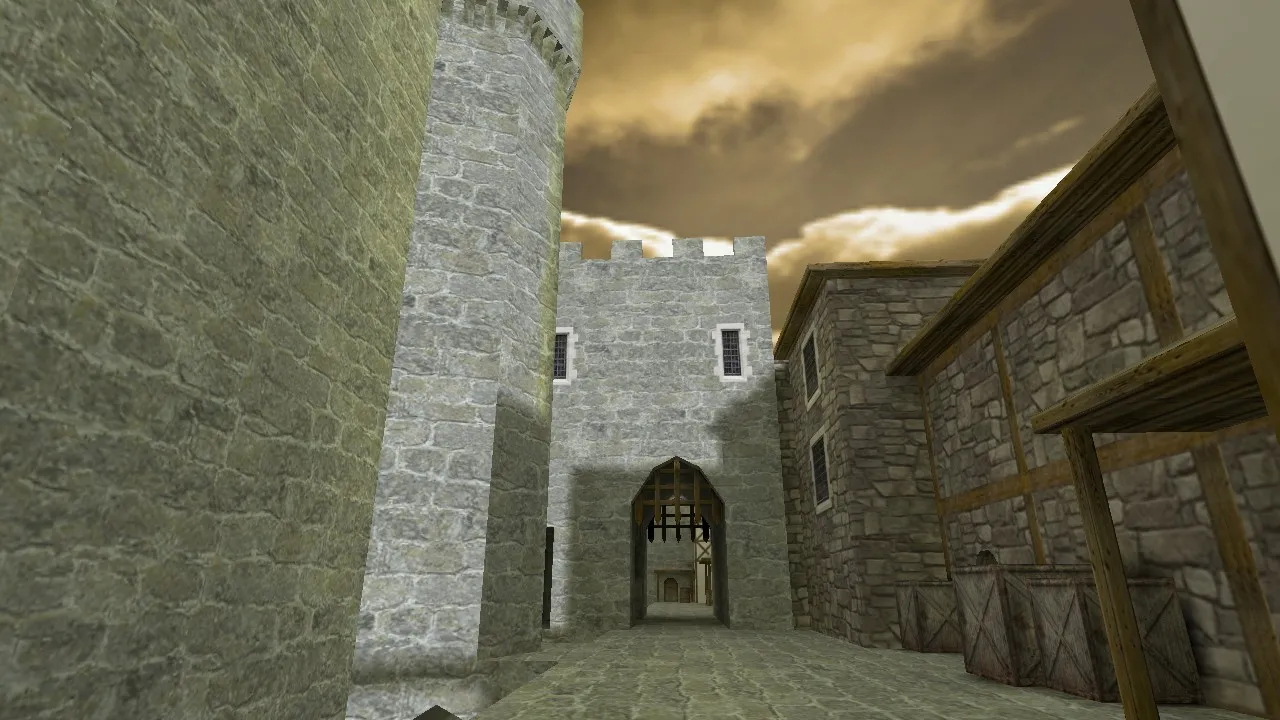 Скриншот de_17b_castle_v1 — DE карта для CS 1.6: тактика сторон, точки, .nav и оптимизация