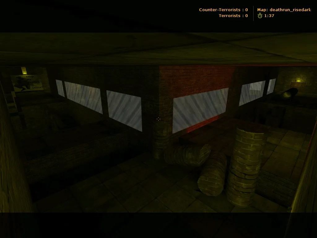 Скриншот  deathrun_risedark для CS 1.6: карта, тактика за TR/T, точки, .nav и оптимизация