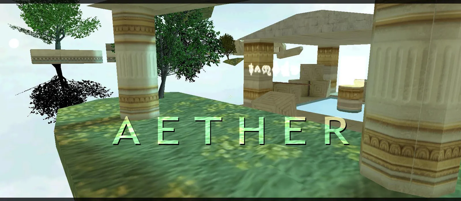 Скриншот  deathrun_aether_b1 для CS 1.6: карта deathrun, точки, раунды, .nav для ботов и оптимизация