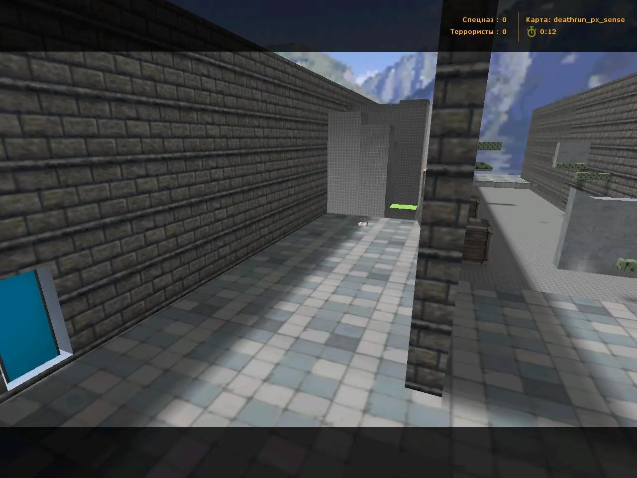 Скриншот  deathrun_px_sense для CS 1.6 — карта deathrun, точки, раунды и настройка под ботов