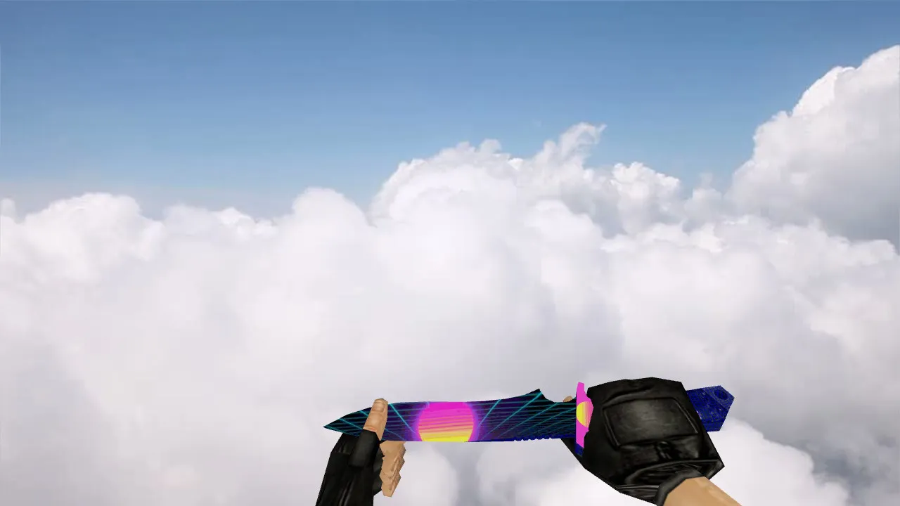 Скриншот Модель «Vaporwave Knife» для CS 1.6: v_ и p_ модели, звуки, анимация осмотра, качество текстур