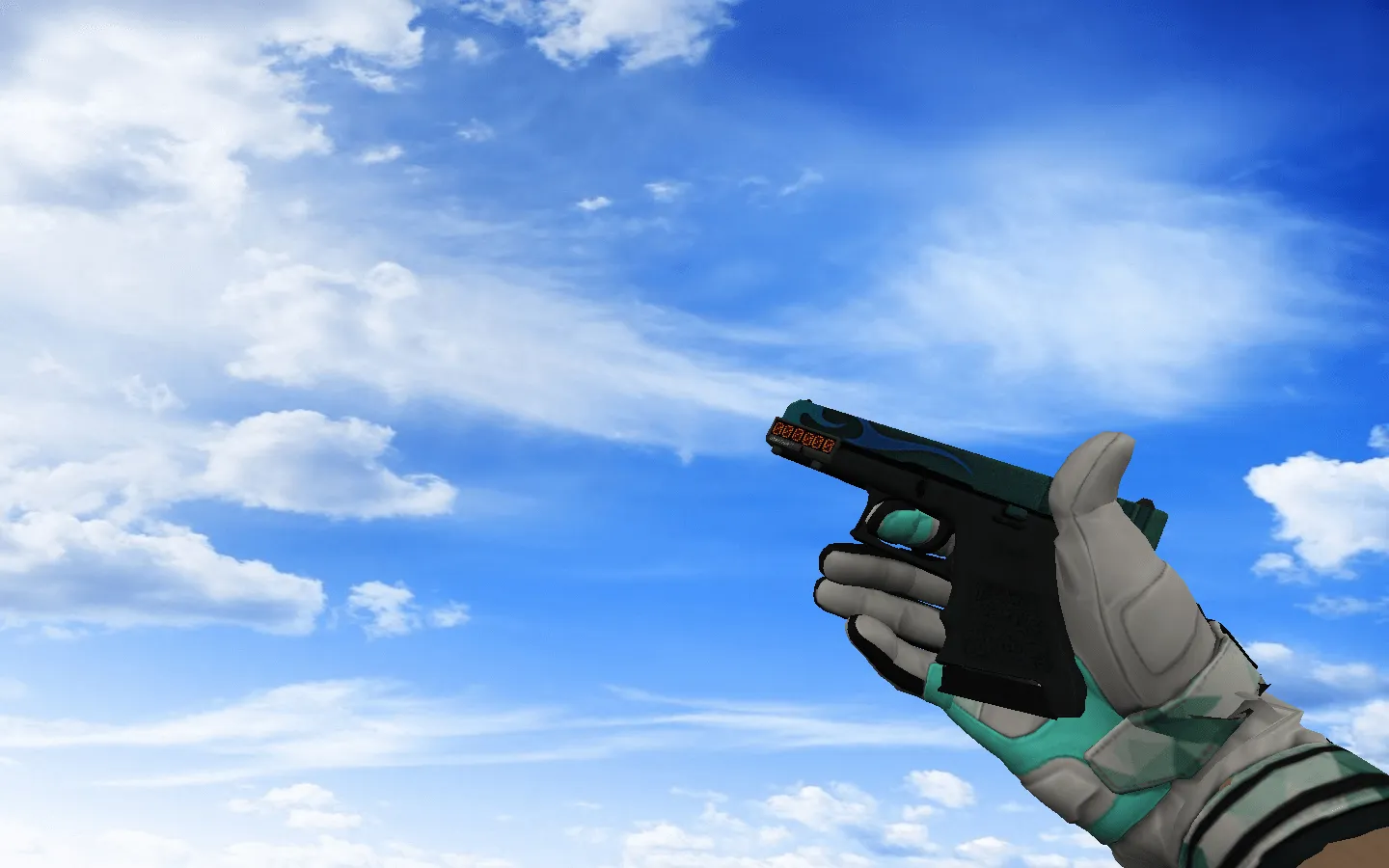 Скриншот Пак оружия CS 1.6 с мотоциклетными перчатками «Мята»: AK-47, AWP, DE, Glock-18, M4A4, SSG 08, USP-S и ножи