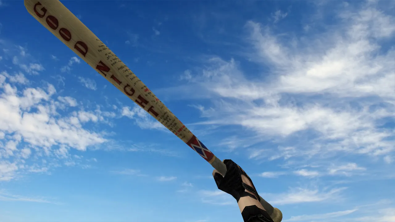 Скриншот v_ модель ножа «Бита Харли Квин» для CS 1.6: звуки, анимация осмотра, качество текстур