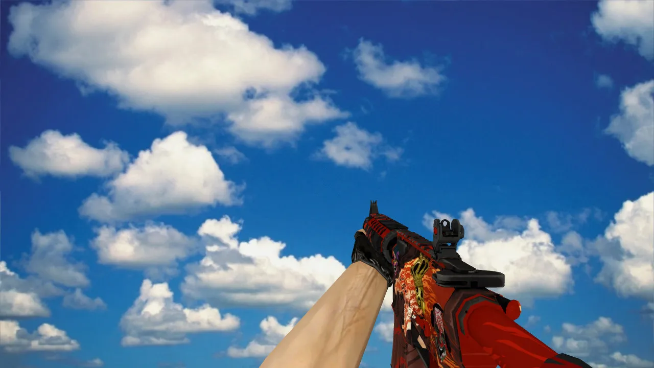 Скриншот Модель M4A4 «Вой» stickers v_ p_ w_ для CS 1.6: звуки, анимации осмотра, текстуры и качество модели