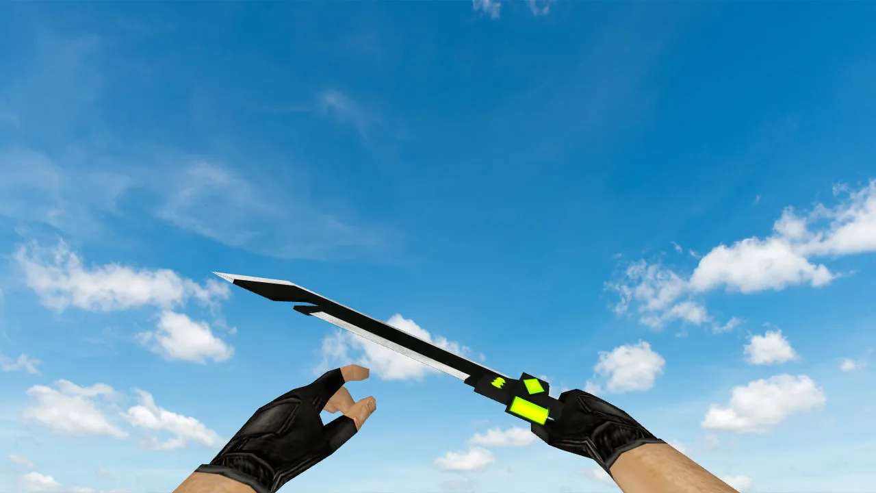 Скриншот Модель ножа Lumine v_knife для CS 1.6: звуки, анимация осмотра, текстуры, установка без вирусов