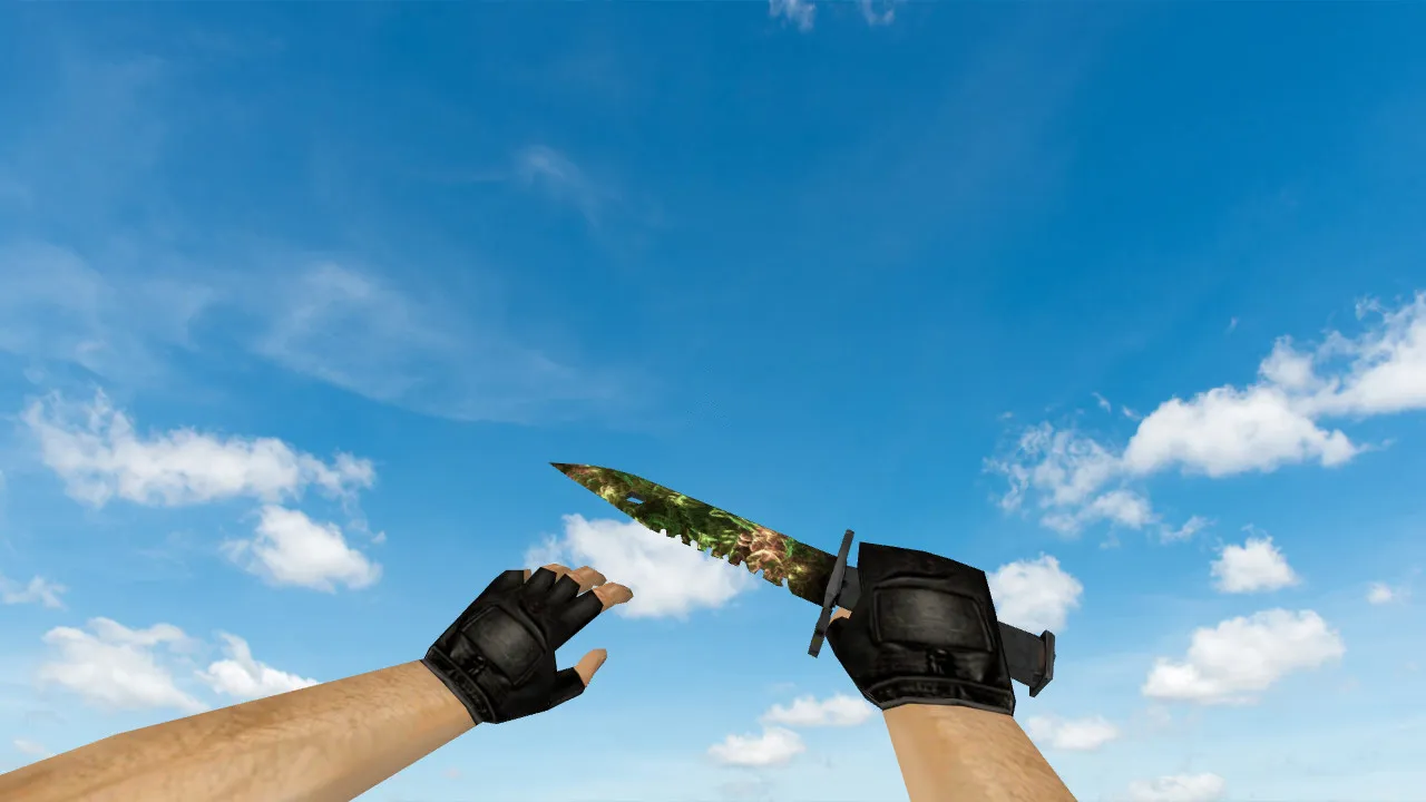 Скриншот Модель ножа v_ и p_ M9 Bayonet Fury of Apollo для CS 1.6: звуки, анимация осмотра, качественные текстуры