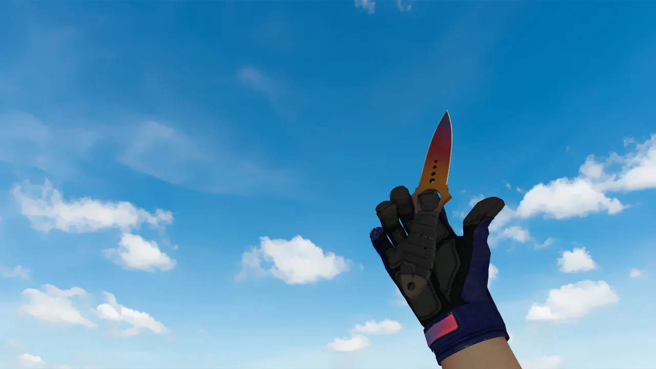 Скриншот  Скелетный нож «Градиент» + перчатки спецназа «Градиент» v_ p_ w_ модели, звуки и анимация осмотра для CS 1.6