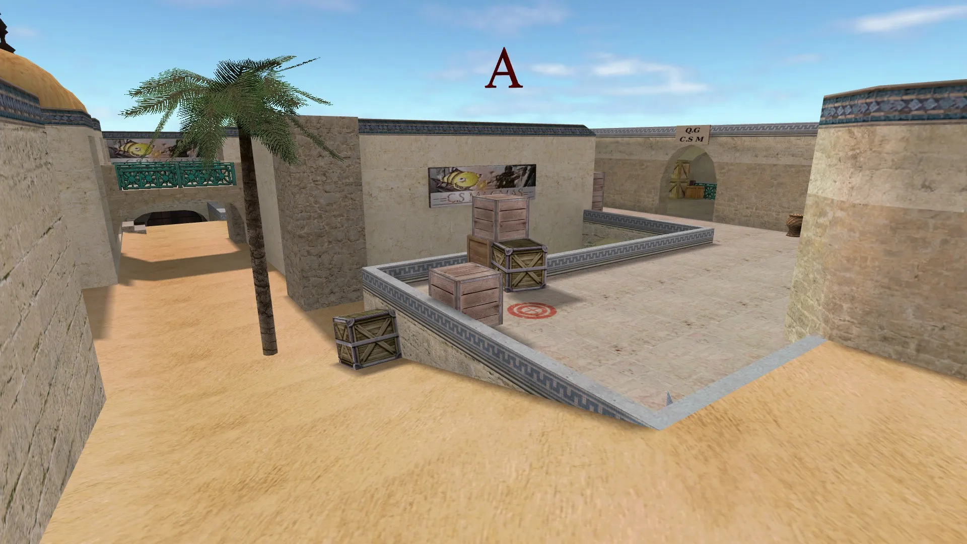 Скриншот  Карта de_dust2_suncsm для CS 1.6: баланс сторон, точки, .nav для ботов и оптимизация