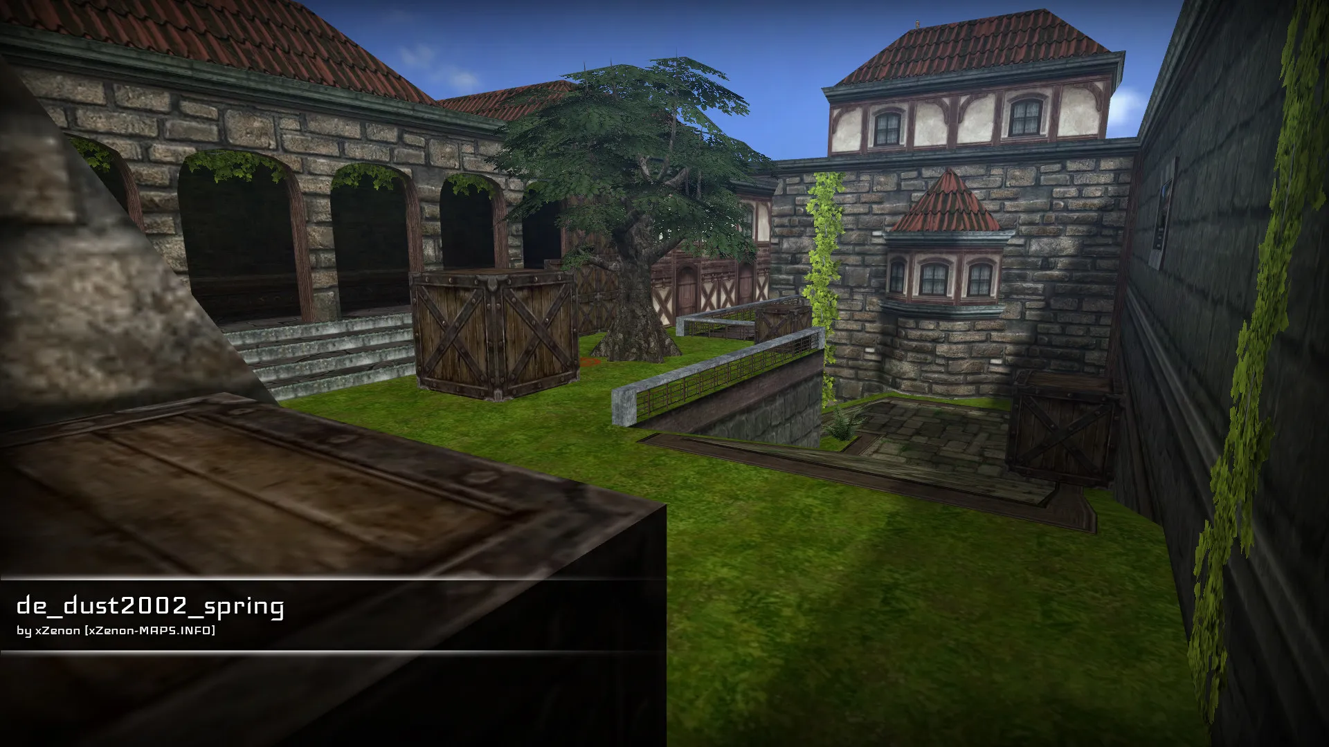 Скриншот  Карта de_dust2002_spring_b1 для CS 1.6: быстрый обзор, точки, тактика, .nav, оптимизация