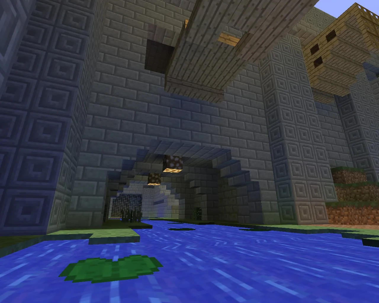 Скриншот  Карта de_aztec_minecraft для CS 1.6: точки, маршруты, .nav для ботов и оптимизация wpoly/epoly