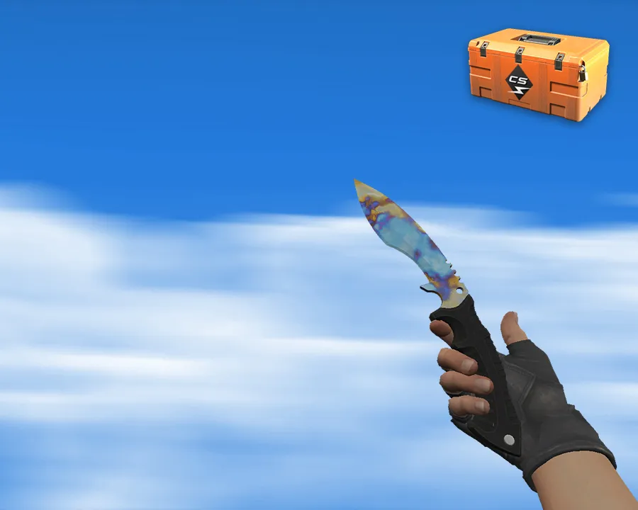 Скриншот Кукри | Поверхностная закалка (Case Hardened) модели v_ p_ w_ для CS 1.6: звук, анимация осмотра, текстуры