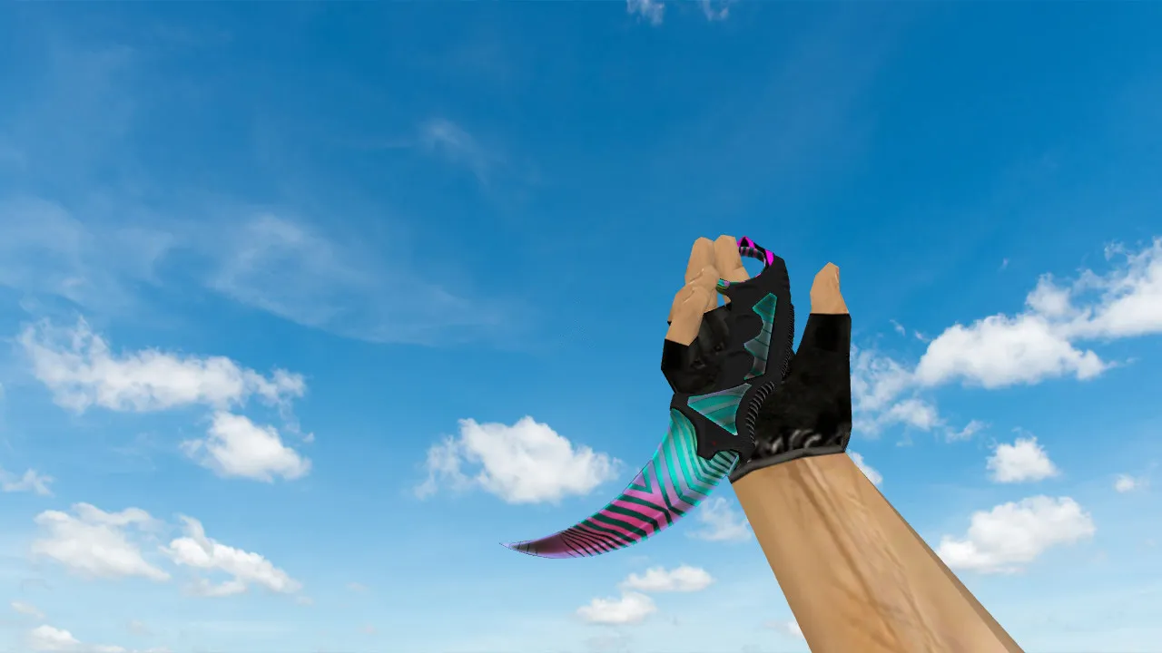 Скриншот Модель v_karambit_psychedelic для CS 1.6: нож Karambit Psychedelic, p_ и w_ модели, звуки, анимация осмотра