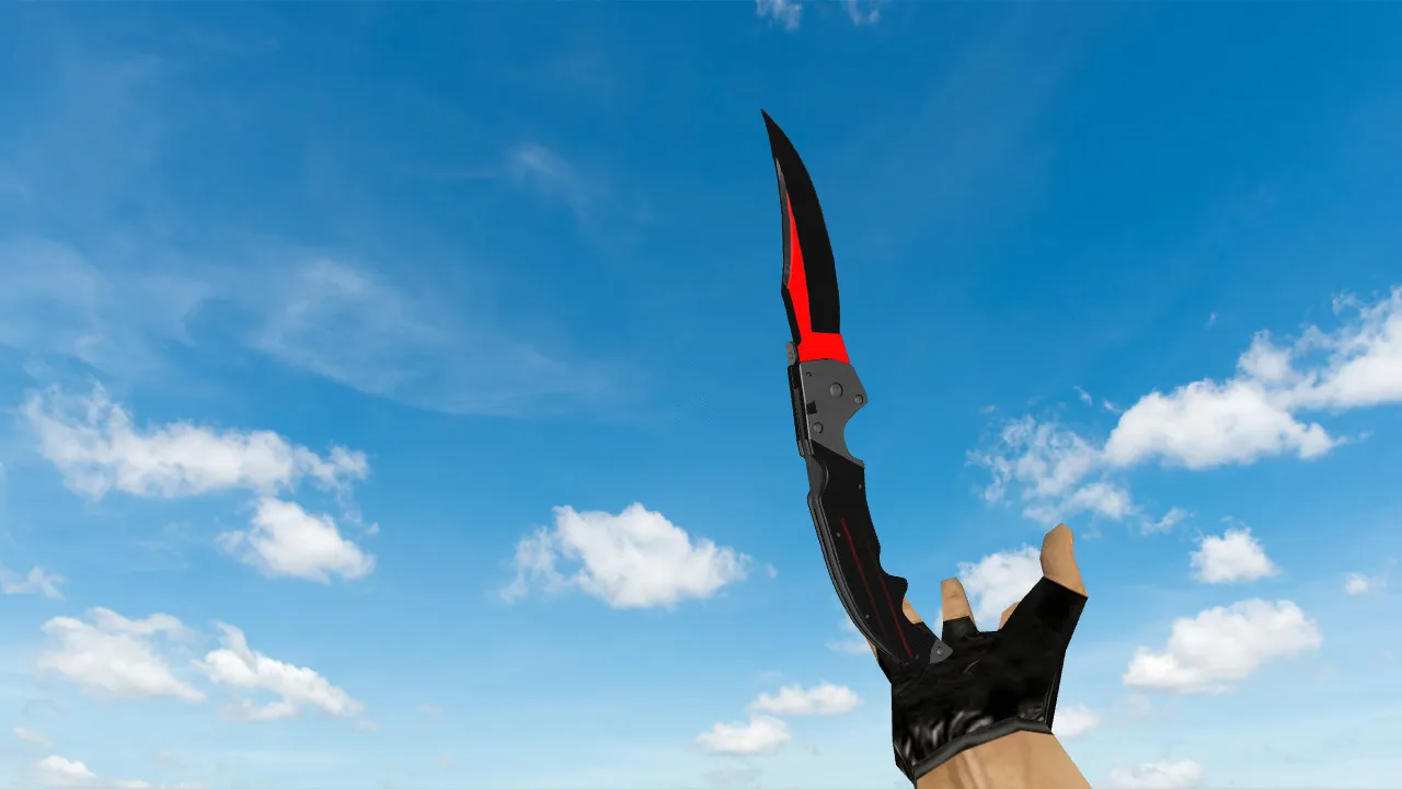 Скриншот Модель ножа v_knife_falchion_redline для CS 1.6: p_ и w_ модели, звук, анимация осмотра, текстуры