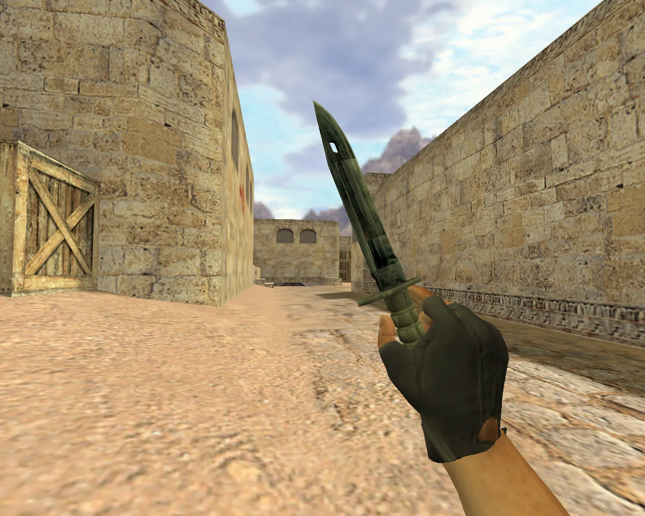 Скриншот Модель «Штык-нож Дамасская сталь» v_knife для CS 1.6: p_ и w_ модели, звуки, анимация осмотра