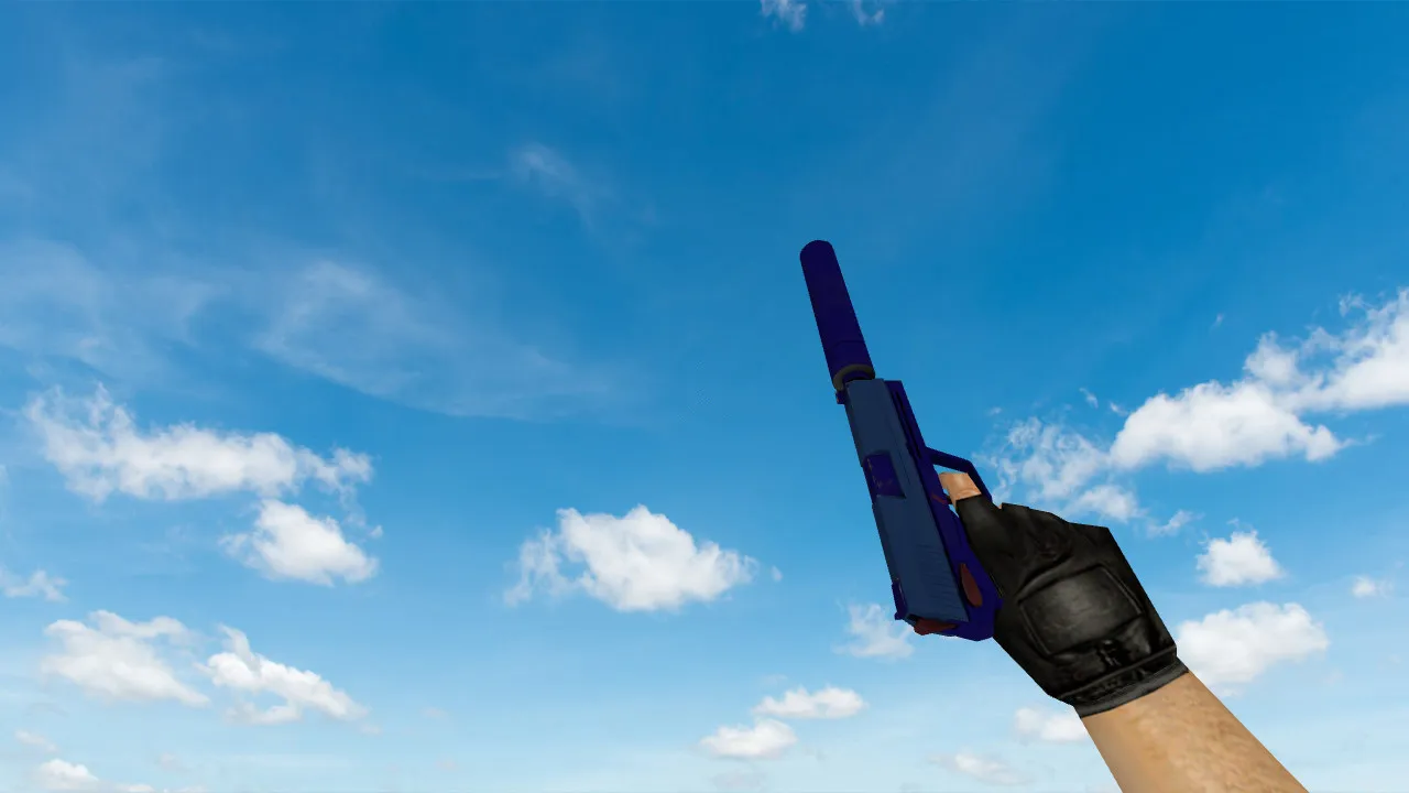 Скриншот Модель «USP «Королевский синий» с наклейками» для CS 1.6