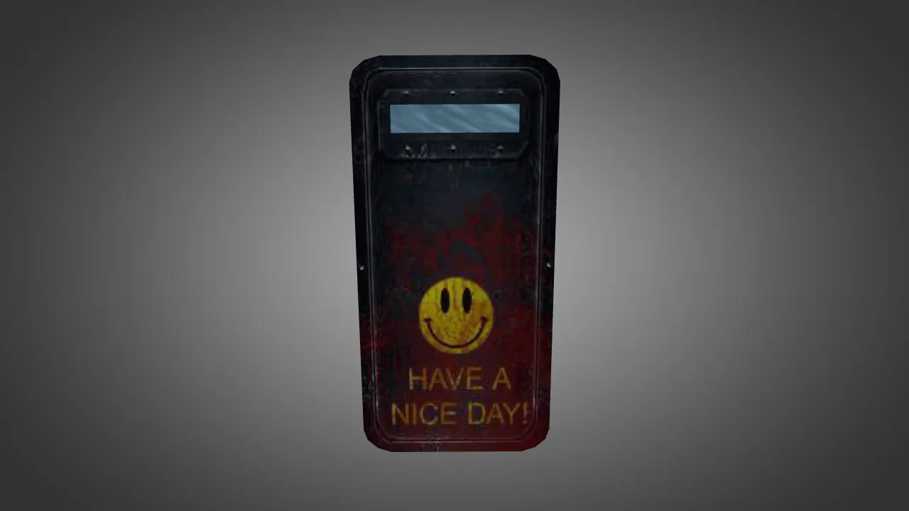 Скриншот Модель «Have a Nice Day Shield» для CS 1.6: v_, p_, w_ файлы, звуки, анимация осмотра, текстуры и скины