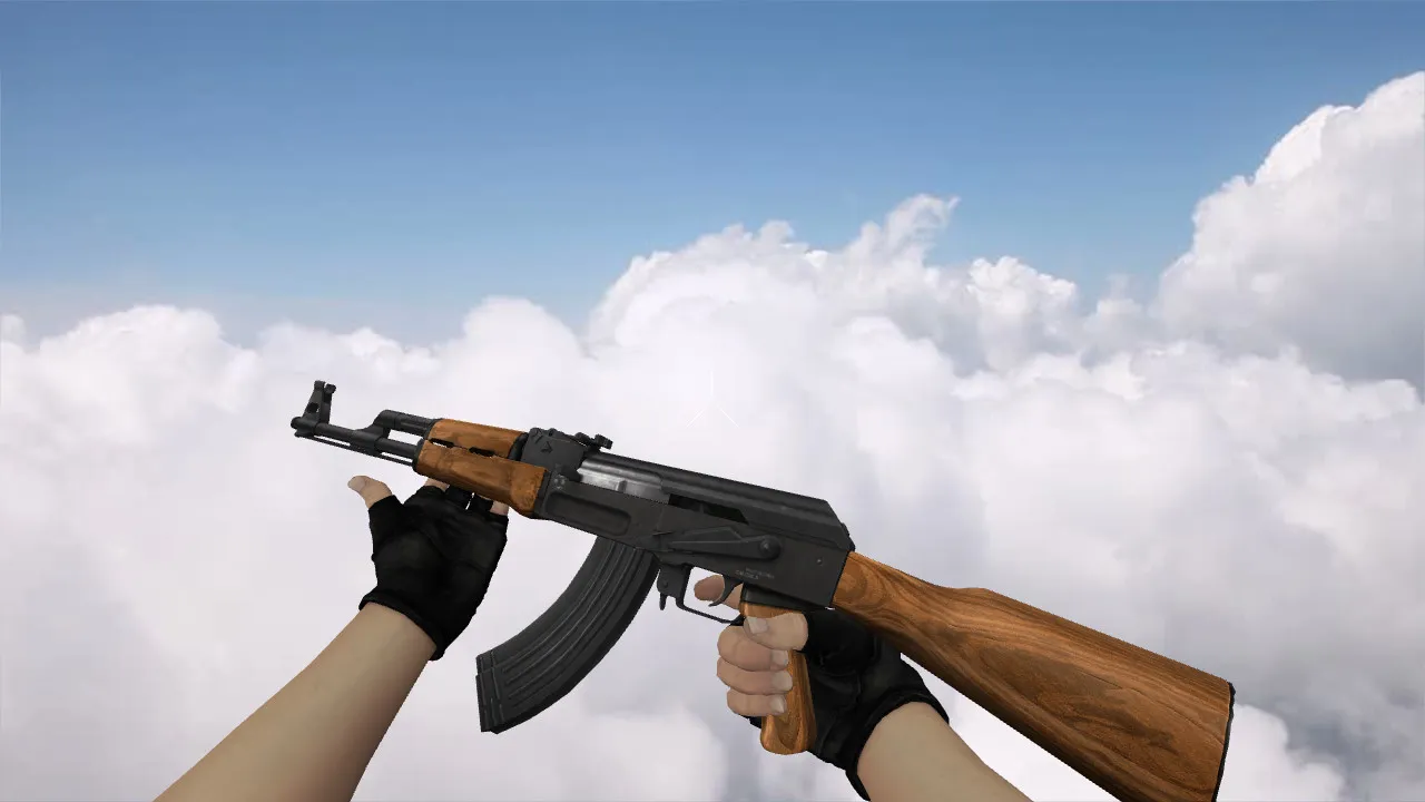 Скриншот  Модель «Classic-Offensive AK-47» (v_ и p_ модели) для CS 1.6: звуки, осмотр, текстуры