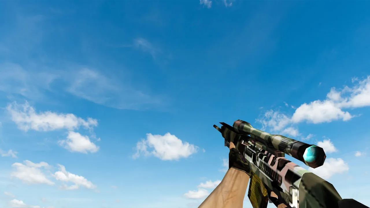 Скриншот  Пак моделей оружия «Полный пак камуфляж оружия» для CS 1.6: v_, p_, w_ модели, звуки, анимация осмотра