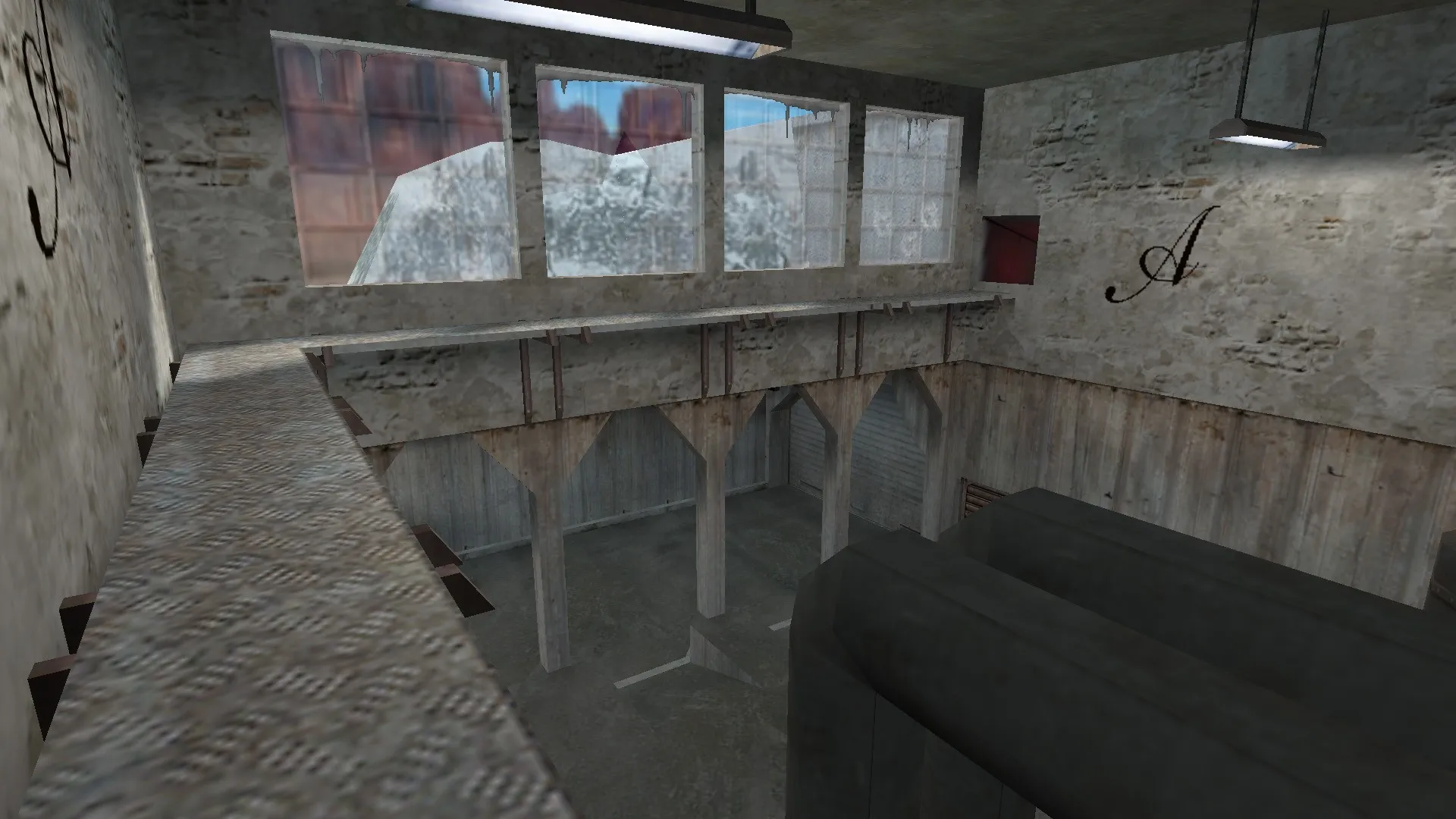 Скриншот  de_frosty для CS 1.6: разбор точек, тактики сторон, .nav для ботов и оптимизация wpoly/epoly