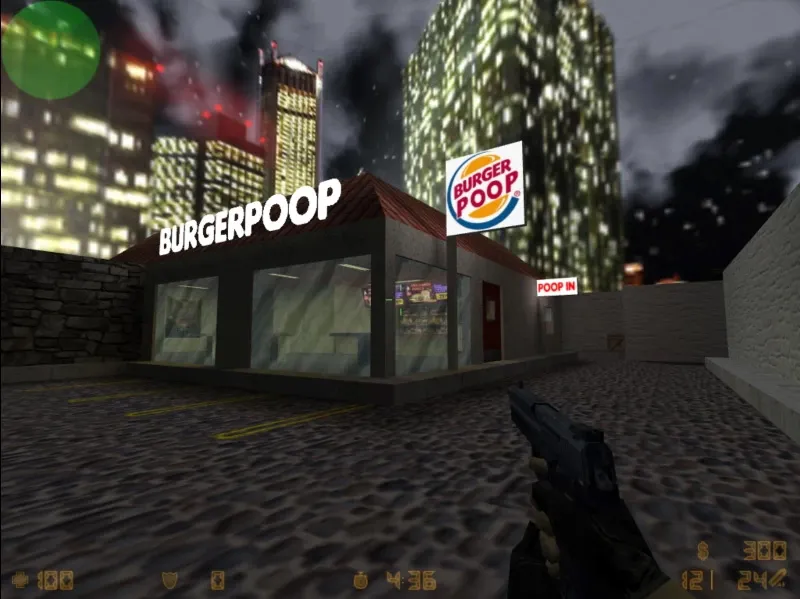Скриншот  de_burgerpoop карта для CS 1.6: раскладки, точки, nav для ботов и оптимизация wpoly/epoly