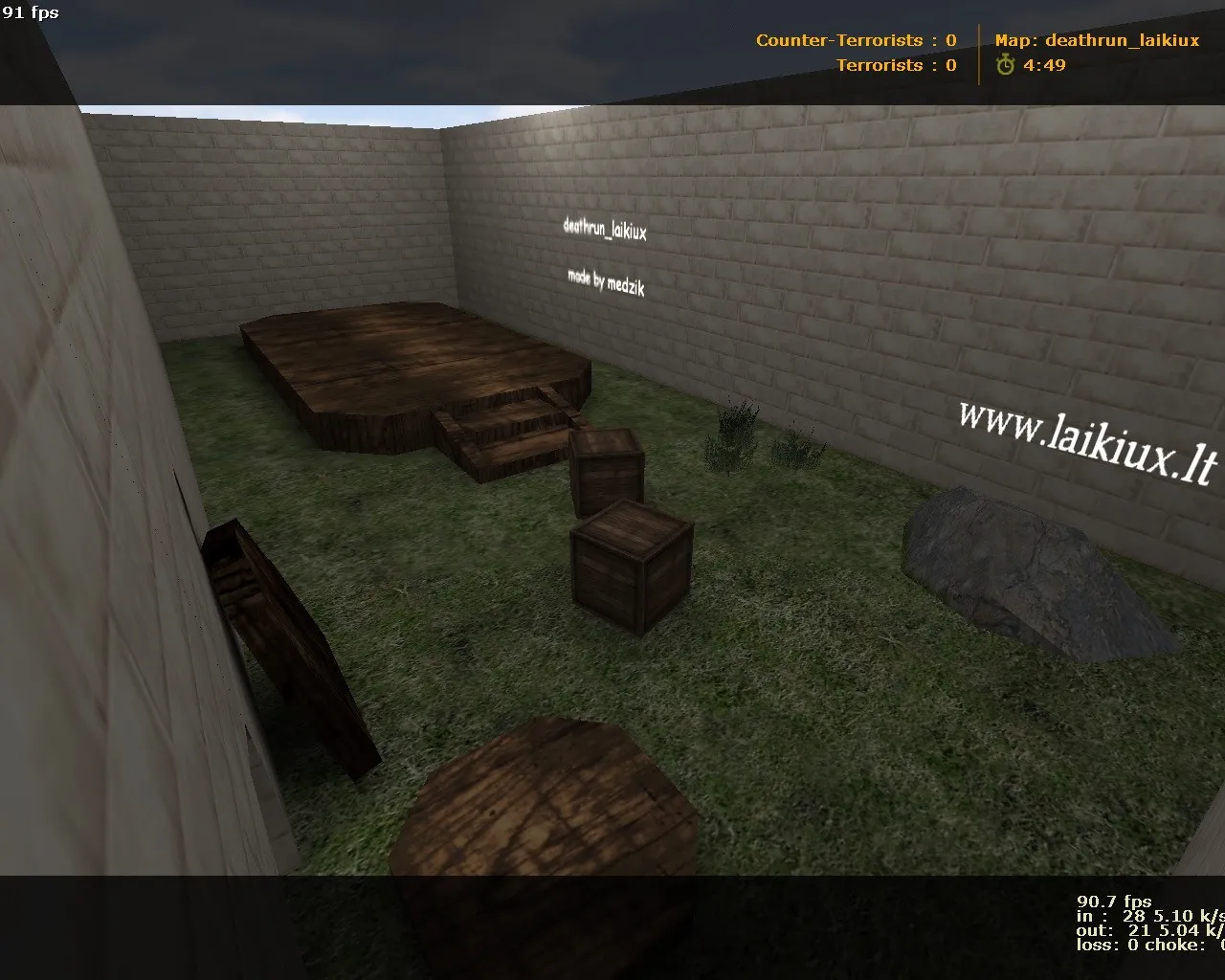 Скриншот  deathrun_laikiux для CS 1.6: карта deathrun, тактики за терр и спец, настройки и требования