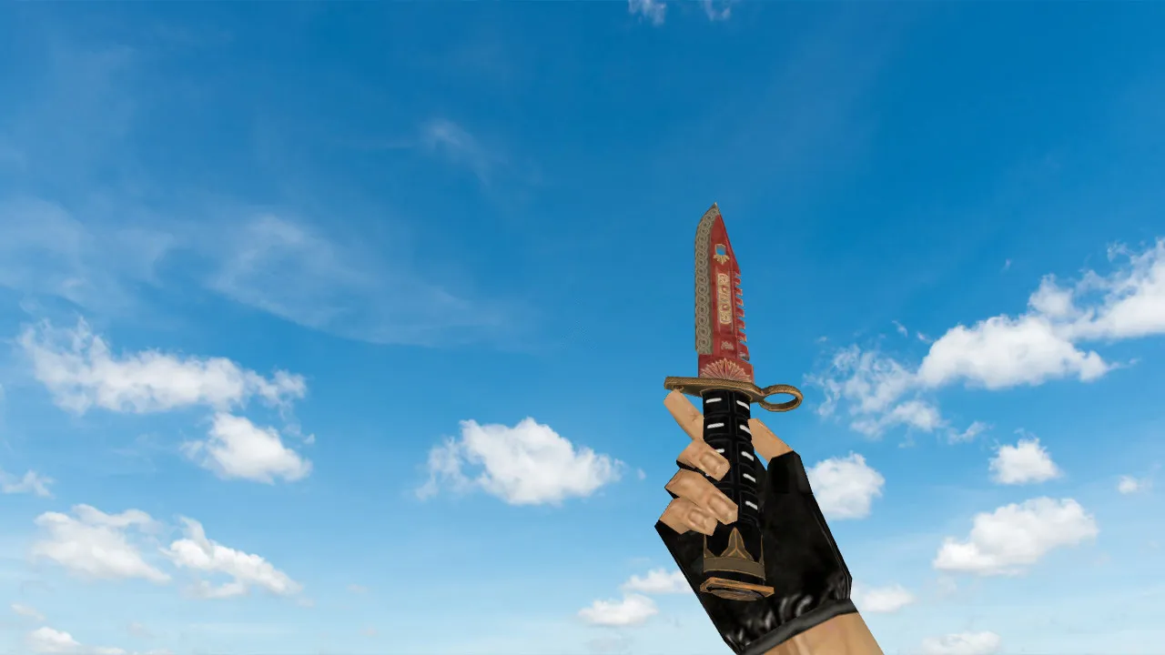 Скриншот Модель ножа v_knife для CS 1.6 «M9 Bayonet Kyoto» — звуки, анимация осмотра, качество текстур