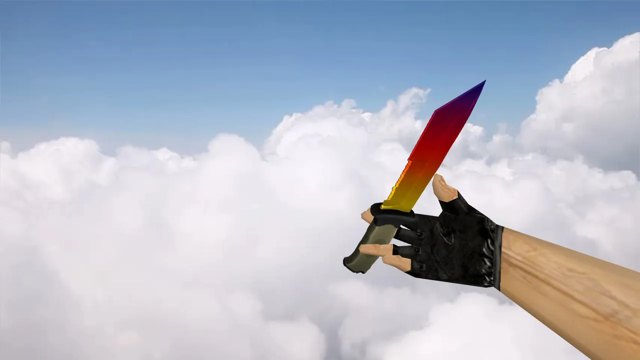 Скриншот Модель ножа «Медвежий нож «Градиент»» для CS 1.6: v_ / p_ / w_ модели, звук и анимация осмотра