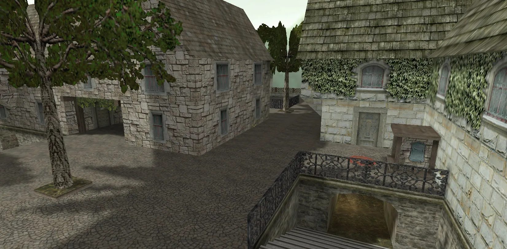 Скриншот de_bergheim — карта для CS 1.6: баланс сторон, точки, .nav, оптимизация wpoly/epoly