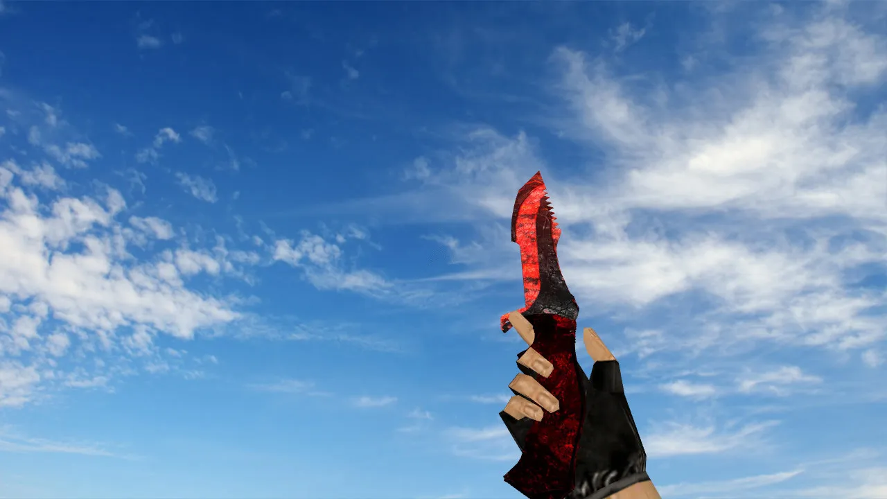 Скриншот Модель ножа «Охотничий нож «Вампир»» v_ для CS 1.6: звуки, анимация осмотра, качество текстур