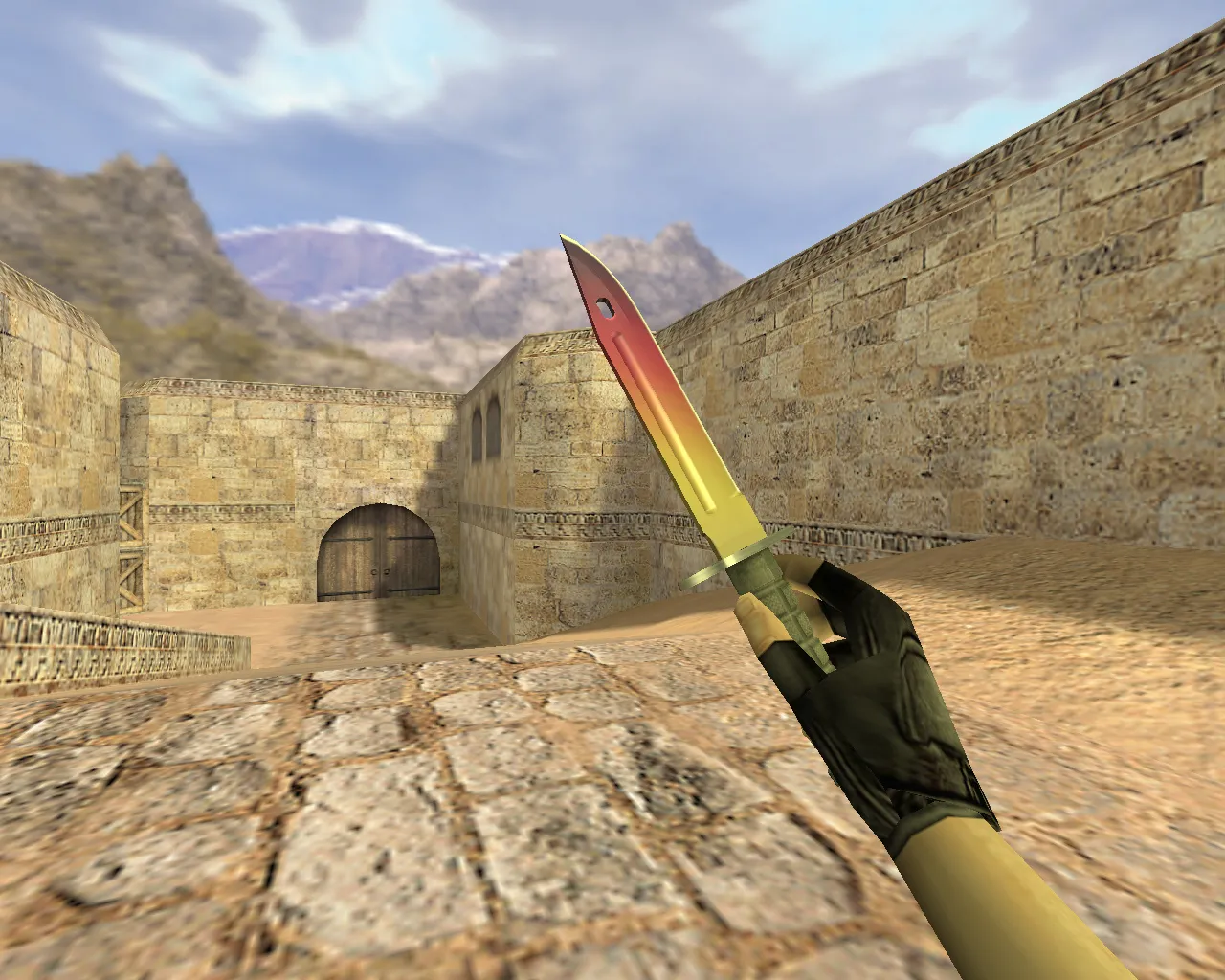 Скриншот Модель «Штык-нож Градиент» v_ для CS 1.6: p_, w_, звуки, анимация осмотра и текстуры