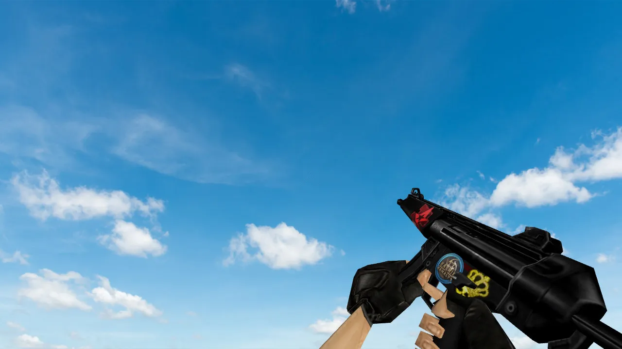 Скриншот Модель «Default MP5 w/ stickers» для CS 1.6 - Качественные текстуры и анимация