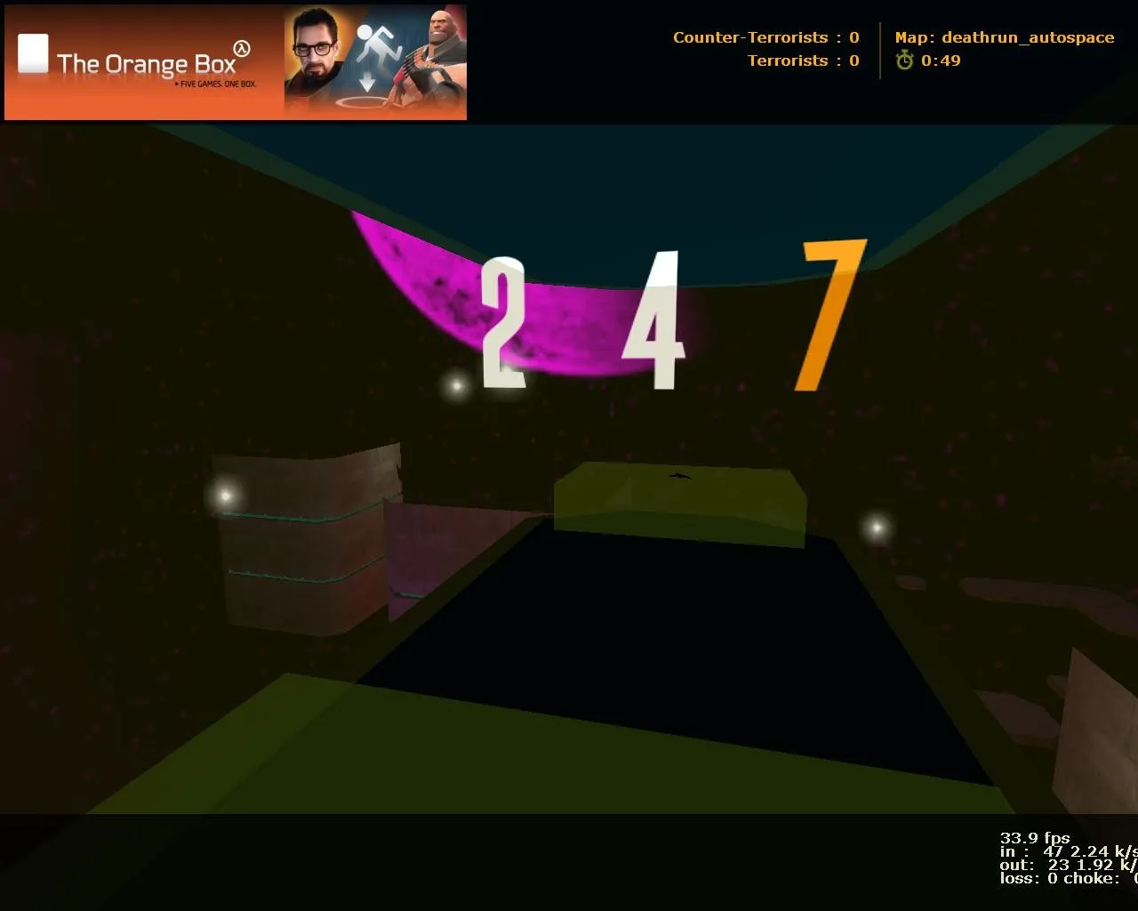 Скриншот  deathrun_autospace_beta1 для CS 1.6: карта deathrun, точки, боты (.nav), оптимизация wpoly/epoly