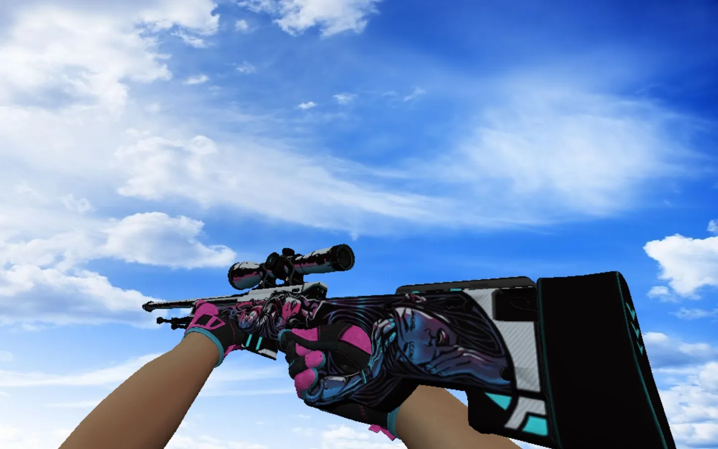 Скриншот Пак «Спортивные перчатки Порок» для CS 1.6: v_ p_ w_ модели, розовый сет, ножи и перчатки, звуки и анимации осмотра