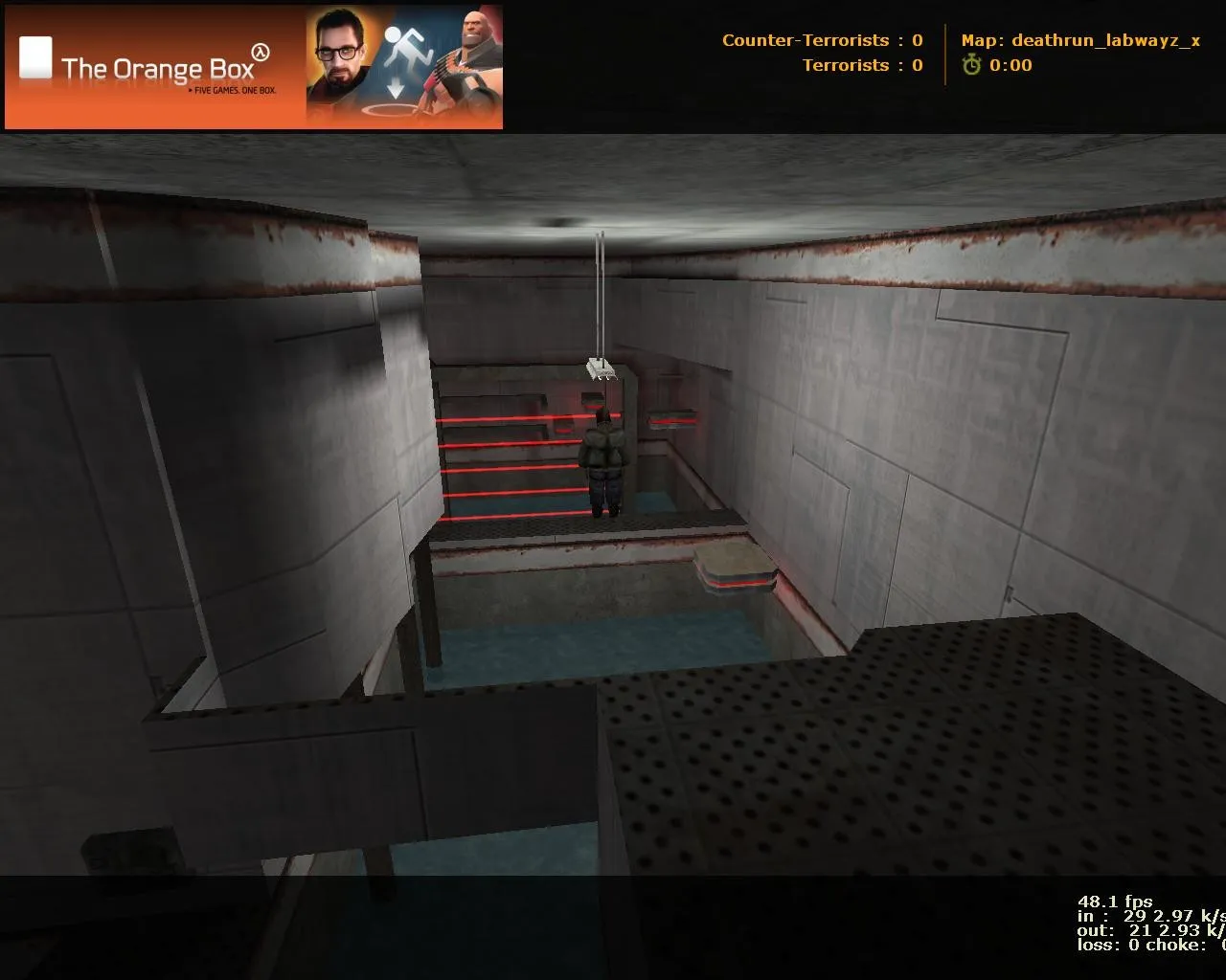 Скриншот  deathrun_labwayz_x для CS 1.6: карта Deathrun, точки за команду, .nav для ботов и оптимизация