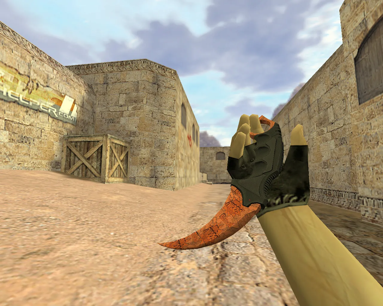 Скриншот Модель «Нож Керамбит Бах» v_ и p_ для CS 1.6: звуки, анимация осмотра, качество текстур