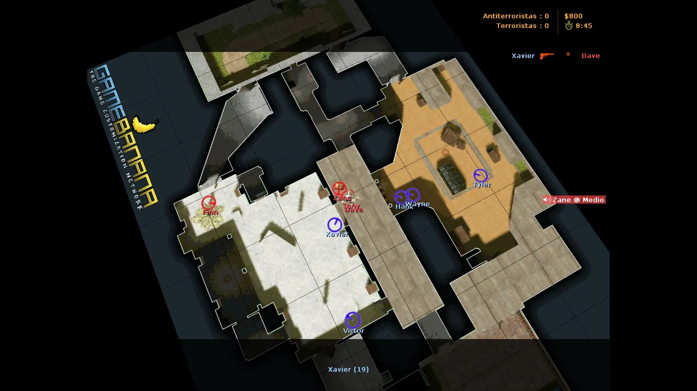 Скриншот  de_gamebanana карта для CS 1.6: баланс сторон, точки, .nav и оптимизация wpoly/epoly