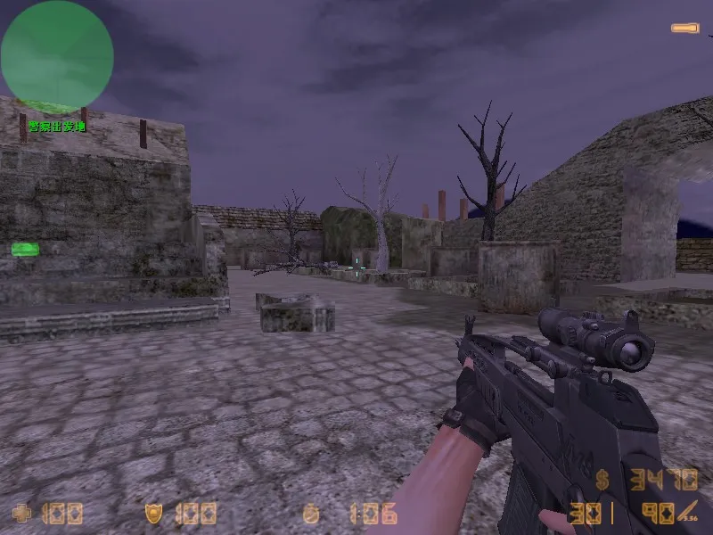 Скриншот  Карта de_sad_evening для CS 1.6 - Тактическое пространство для командных сражений