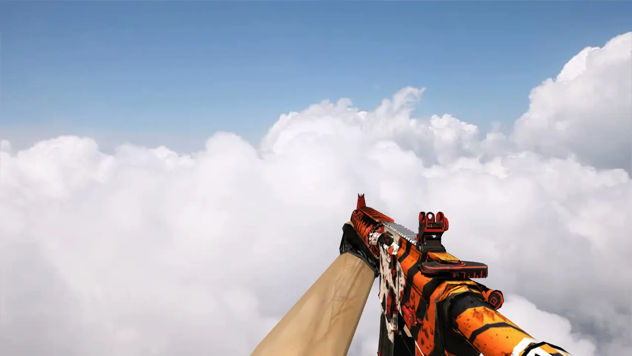 Скриншот Модель M4A4 SA Warrior v_m4a1 в CS 1.6: звуки, анимация осмотра, текстуры и качество модели