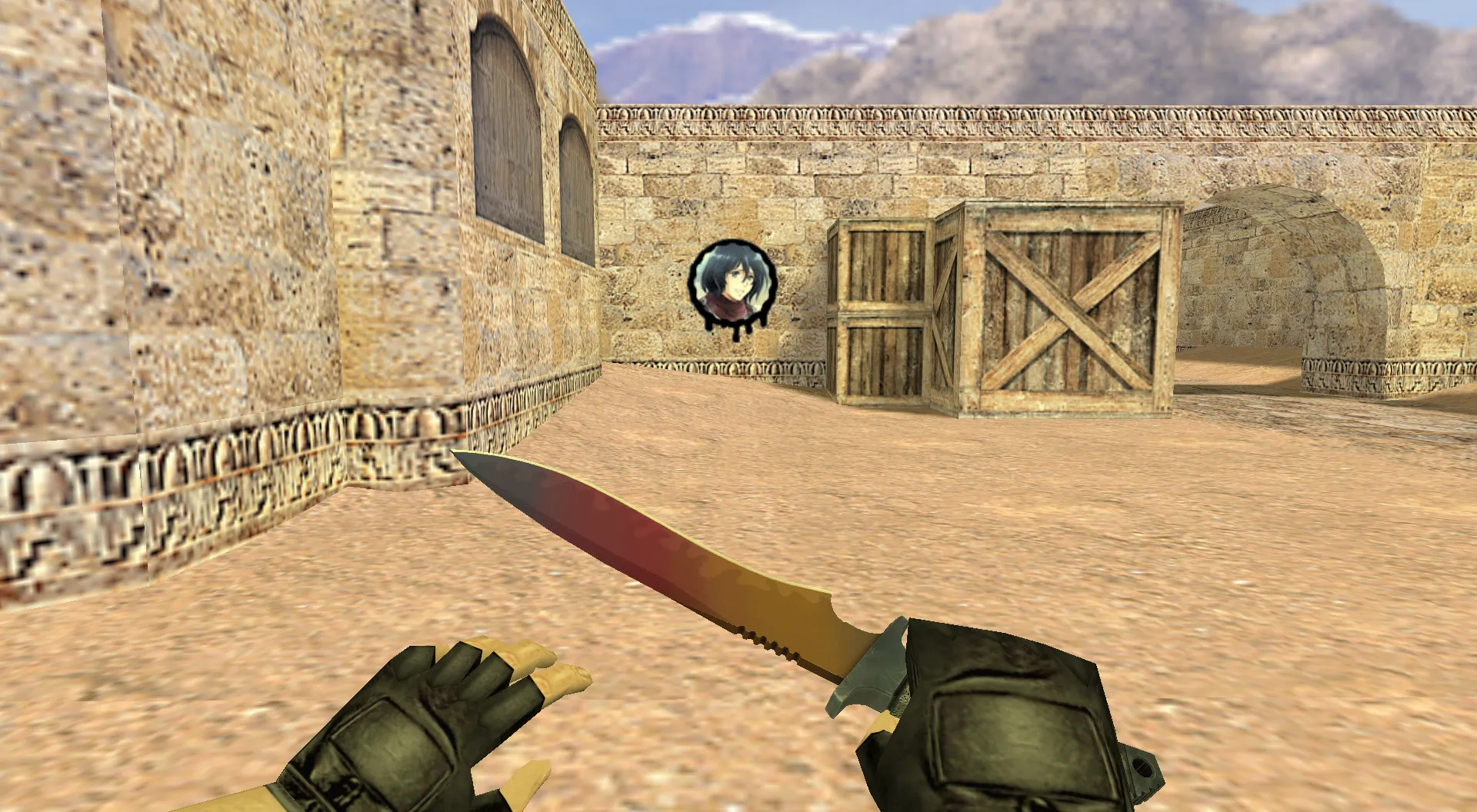 Скриншот  Граффити «Микаса Аккерман» для CS 1.6 - Уникальное Аниме Искусство