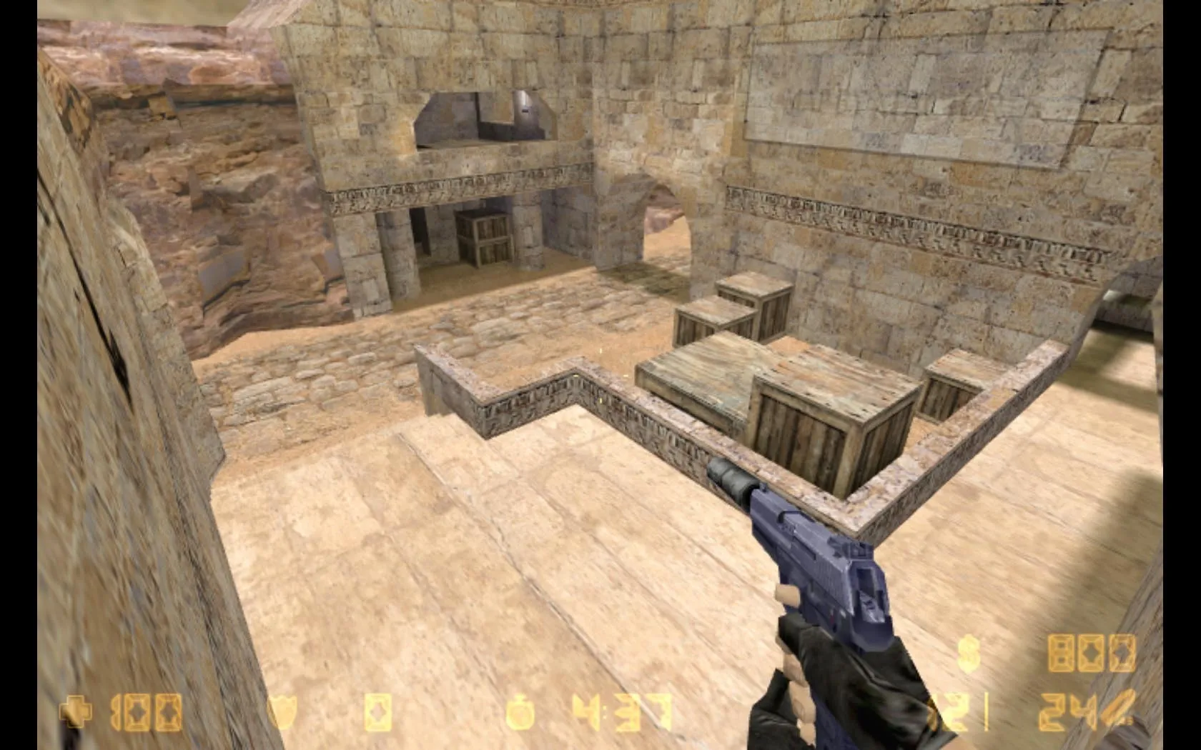 Скриншот  de_dust2014 для CS 1.6: точки, раунды, .nav для ботов и оптимизация wpoly/epoly