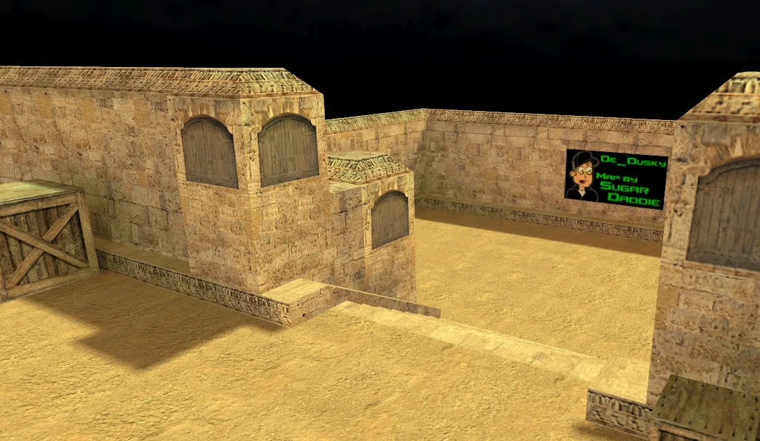 Скриншот  de_dusky карта для CS 1.6: тактика за CT и T, точки контроля, .nav и оптимизация