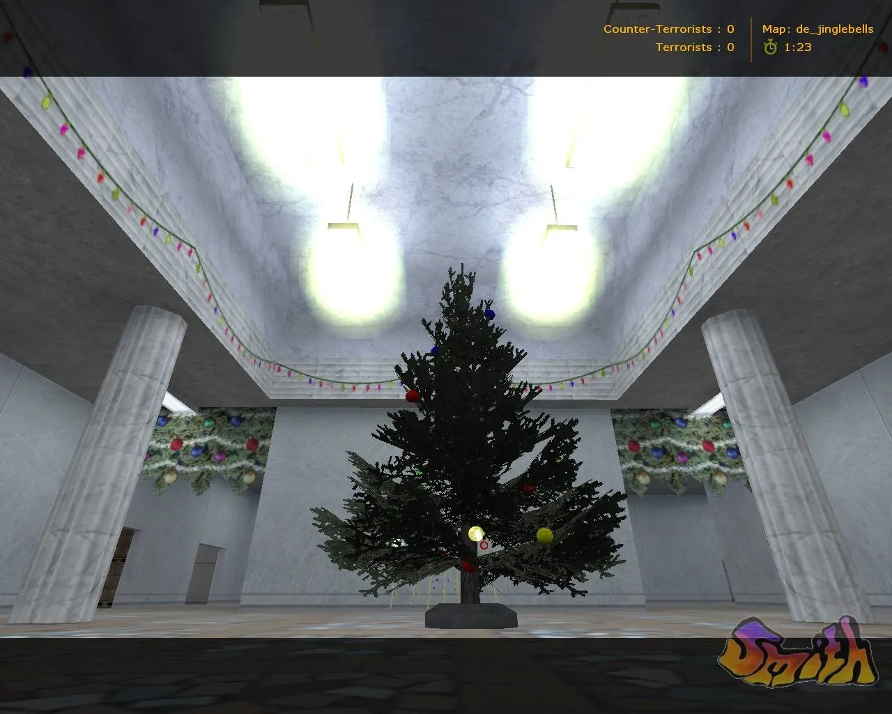 Скриншот  Карта de_jinglebells для CS 1.6 - Зимняя атмосфера и тактика