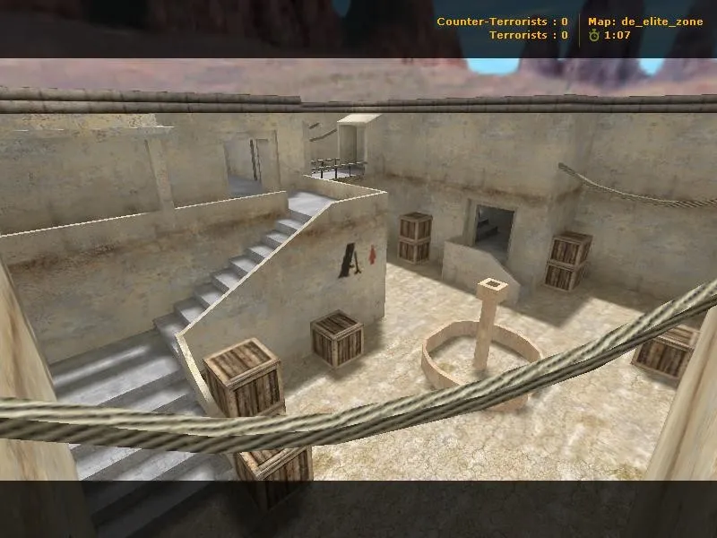 Скриншот de_elite_zone для CS 1.6: карта, точки, .nav и оптимизация (wpoly/epoly)