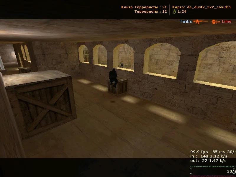 Скриншот  de_dust2_2x2_covid19 для CS 1.6 — тактика, точки, .nav для ботов и оптимизация карты