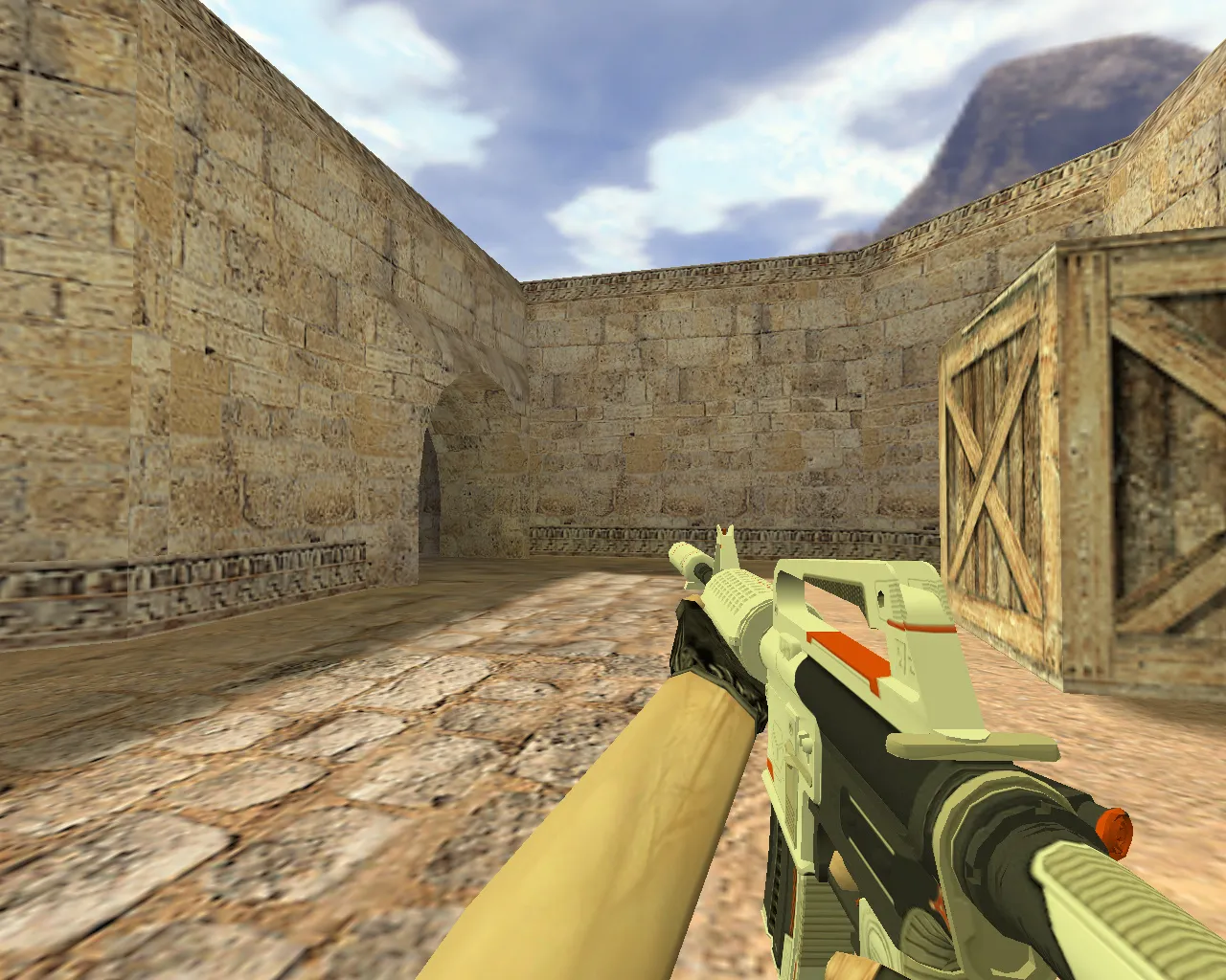 Скриншот Модель v_m4a1 механо-пушка для CS 1.6: p_m4a1, w_m4a1, звуки и анимация осмотра