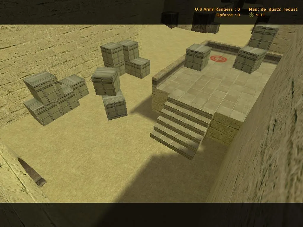 Скриншот Карта de_dust2_redust для CS 1.6: баланс сторон, точки, .nav для ботов и оптимизация