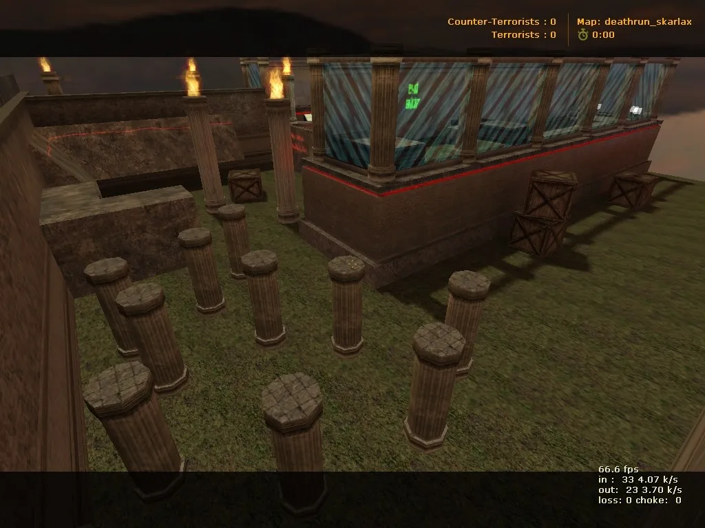 Скриншот  deathrun_skarlax для CS 1.6: тактика за терр/контр, точки, настройка ботов, .nav и оптимизация