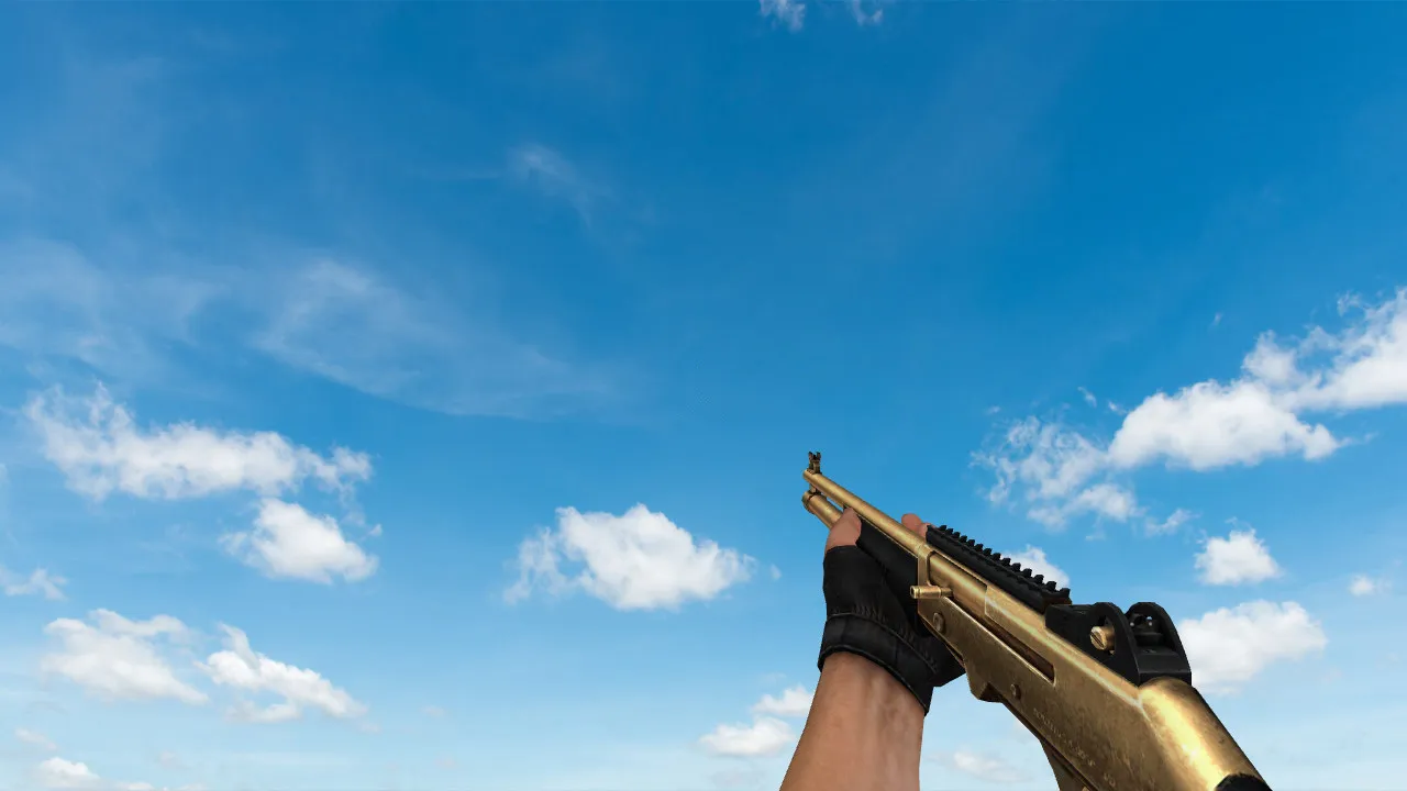 Скриншот  Пак моделей оружия Golden Weapon Pack для CS 1.6: v_, p_, w_ модели, звуки, анимация осмотра и настройки качества текстур